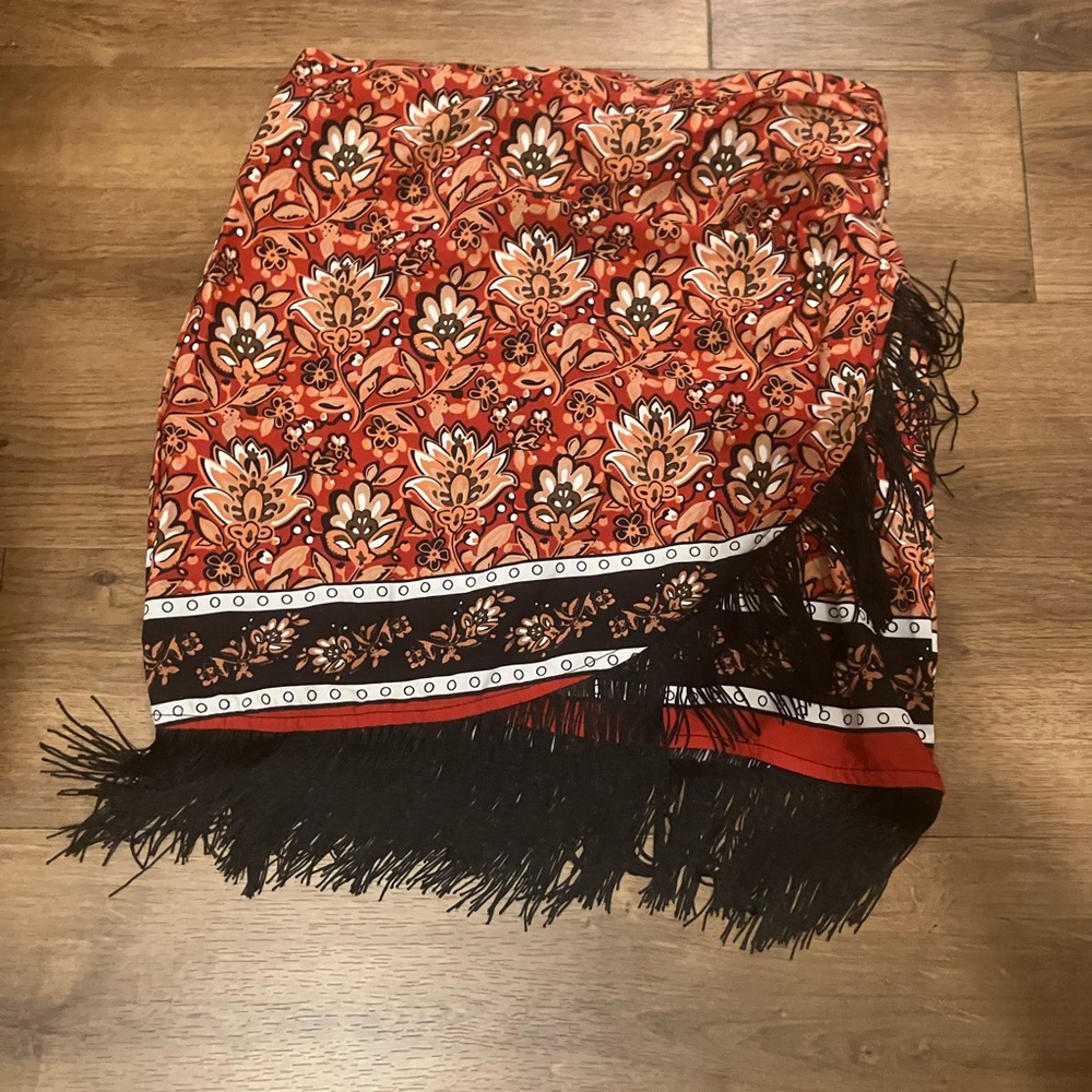 Floral Fringe Skirt